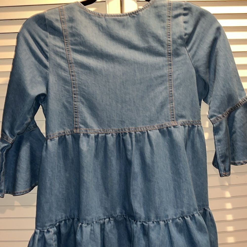Bonnie Jean Denim Ruffle tier dress Girls 14 - Picture 6 of 7
